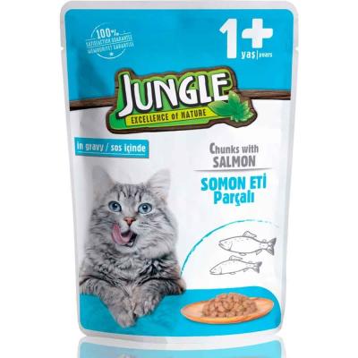 JUNGLE KEDİ SOMONLU POUCH 100 GR.