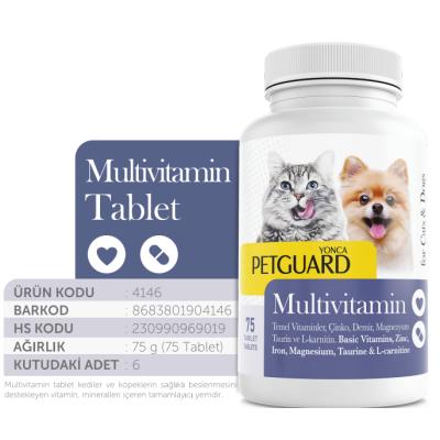 PETGUARD KEDİ KÖPEK MULTİVİTAMİN 75 TABLET